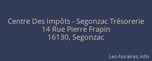 Centre Des Impôts - Segonzac Trésorerie