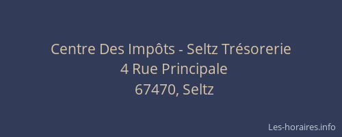 Centre Des Impôts - Seltz Trésorerie