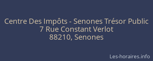 Centre Des Impôts - Senones Trésor Public