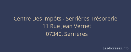 Centre Des Impôts - Serrières Trésorerie