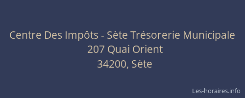 Centre Des Impôts - Sète Trésorerie Municipale