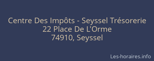 Centre Des Impôts - Seyssel Trésorerie