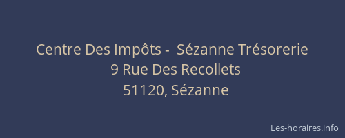 Centre Des Impôts -  Sézanne Trésorerie