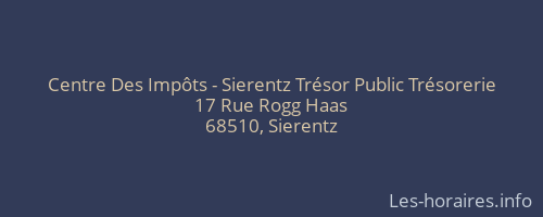 Centre Des Impôts - Sierentz Trésor Public Trésorerie