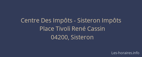 Centre Des Impôts - Sisteron Impôts