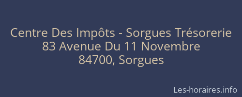 Centre Des Impôts - Sorgues Trésorerie