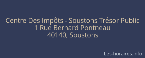 Centre Des Impôts - Soustons Trésor Public
