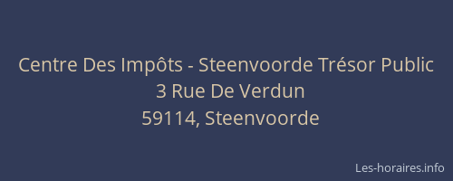 Centre Des Impôts - Steenvoorde Trésor Public