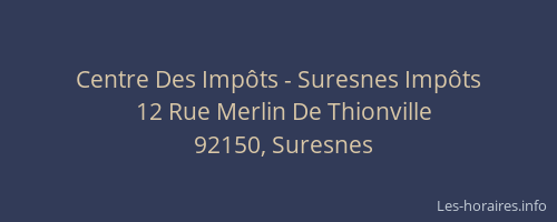 Centre Des Impôts - Suresnes Impôts