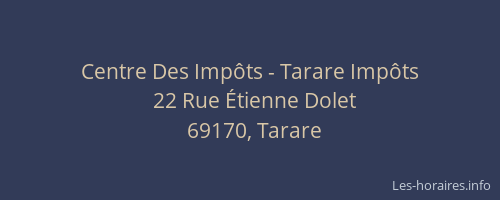 Centre Des Impôts - Tarare Impôts