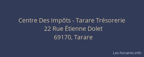 Centre Des Impôts - Tarare Trésorerie