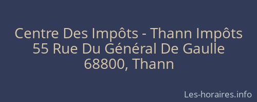 Centre Des Impôts - Thann Impôts