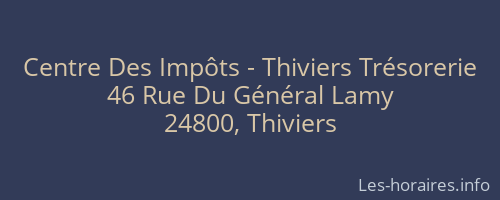 Centre Des Impôts - Thiviers Trésorerie