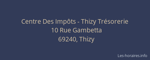 Centre Des Impôts - Thizy Trésorerie