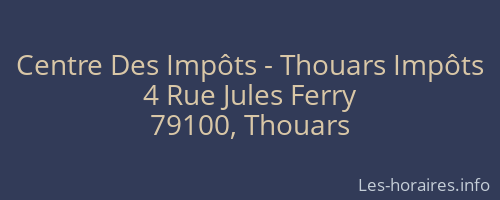 Centre Des Impôts - Thouars Impôts