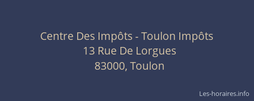 Centre Des Impôts - Toulon Impôts