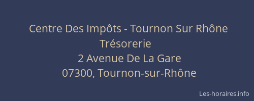 Centre Des Impôts - Tournon Sur Rhône Trésorerie