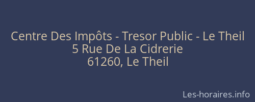 Centre Des Impôts - Tresor Public - Le Theil