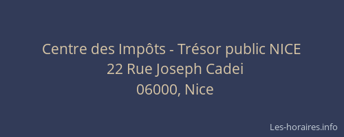 Centre des Impôts - Trésor public NICE