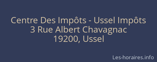 Centre Des Impôts - Ussel Impôts