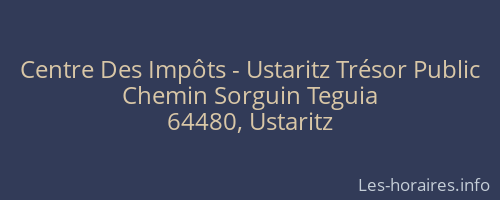 Centre Des Impôts - Ustaritz Trésor Public