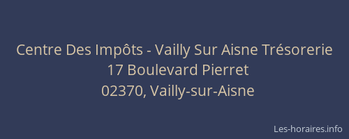 Centre Des Impôts - Vailly Sur Aisne Trésorerie