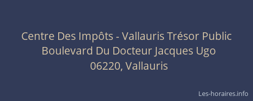 Centre Des Impôts - Vallauris Trésor Public