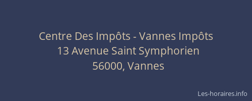 Centre Des Impôts - Vannes Impôts