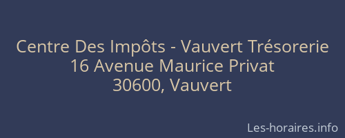 Centre Des Impôts - Vauvert Trésorerie