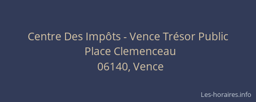 Centre Des Impôts - Vence Trésor Public