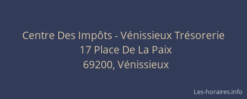 Centre Des Impôts - Vénissieux Trésorerie