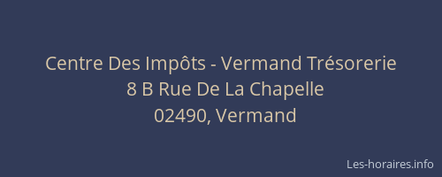 Centre Des Impôts - Vermand Trésorerie