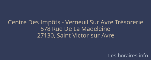 Centre Des Impôts - Verneuil Sur Avre Trésorerie