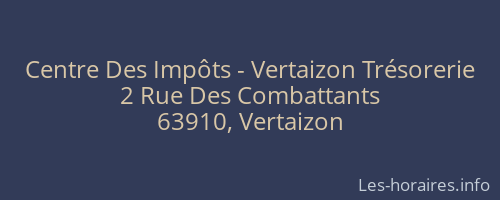 Centre Des Impôts - Vertaizon Trésorerie