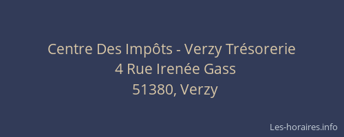 Centre Des Impôts - Verzy Trésorerie