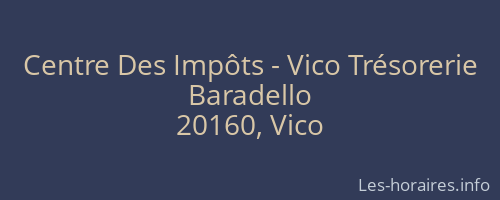 Centre Des Impôts - Vico Trésorerie
