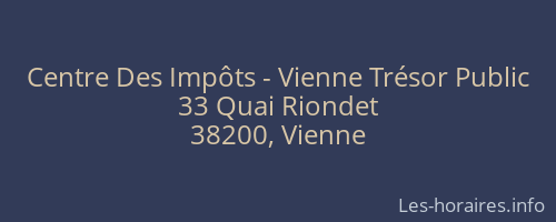 Centre Des Impôts - Vienne Trésor Public