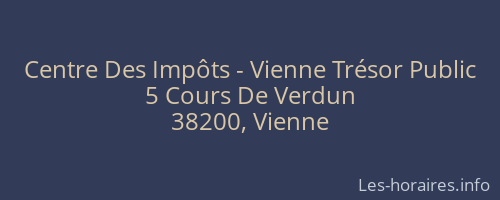 Centre Des Impôts - Vienne Trésor Public