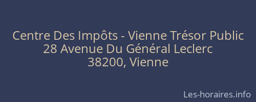 Centre Des Impôts - Vienne Trésor Public