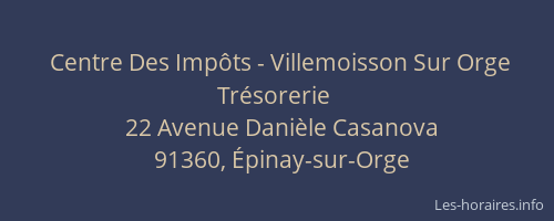 Centre Des Impôts - Villemoisson Sur Orge Trésorerie