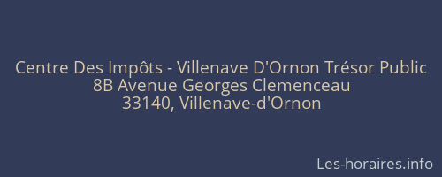 Centre Des Impôts - Villenave D'Ornon Trésor Public