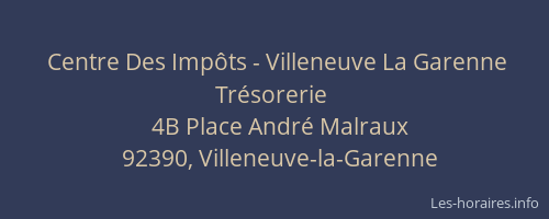 Centre Des Impôts - Villeneuve La Garenne Trésorerie
