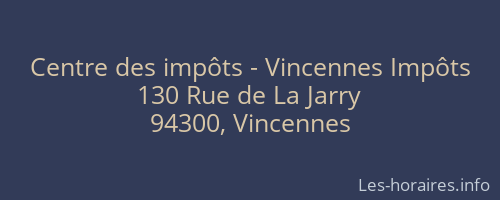 Centre des impôts - Vincennes Impôts