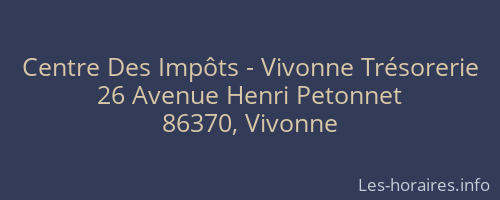 Centre Des Impôts - Vivonne Trésorerie