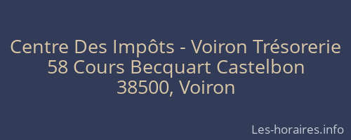 Centre Des Impôts - Voiron Trésorerie