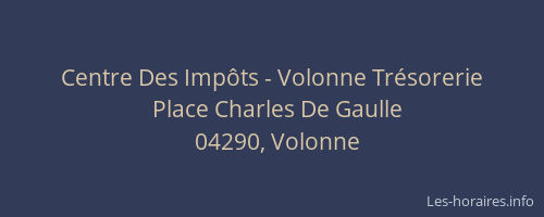 Centre Des Impôts - Volonne Trésorerie