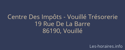 Centre Des Impôts - Vouillé Trésorerie