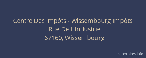 Centre Des Impôts - Wissembourg Impôts
