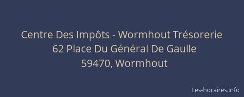 Centre Des Impôts - Wormhout Trésorerie