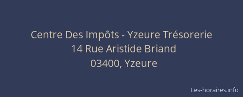 Centre Des Impôts - Yzeure Trésorerie